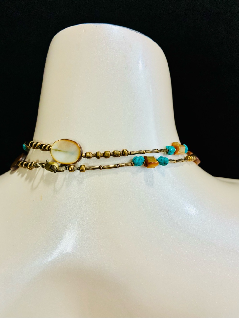 Source Unknown Turquoise and Tiger Eye Long Beaded Necklace - Picture 9 of 14